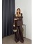 Koyu Kahve Fileto Cepli Astarlı Oversize Blazer Ceket 3