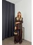Koyu Kahve Fileto Cepli Astarlı Oversize Blazer Ceket 4