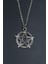 Pentagram Yıldızı Gümüş Kaplama Unisex Düz Zincir Kolye kod 753 2