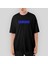Ymha Text Blue Oversize Siyah Tişört 1