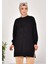 10584 Puane Iki Iplik Kumaş Incili ve Nakışlı Sweatshirt 1