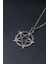 Pentagram Yıldızı Gümüş Kaplama Unisex Düz Zincir Kolye kod 753 3