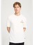 Bisiklet Yaka Beyaz Erkek T-Shirt W241550 2