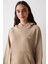 Bej Kapitone Detay Marita Sweatshirt - Saude Koleksiyonu 2