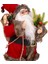Yılbaşı Noel Baba Hediye Çuvallı Yılbaşı Dekorlu Kırmızı 45 Cm. 3