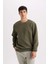 Regular Fit Bisiklet Yaka Jakarlı Sweatshirt D5392AX24AU 3