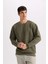 Regular Fit Bisiklet Yaka Jakarlı Sweatshirt D5392AX24AU 4
