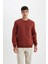 Regular Fit Bisiklet Yaka Kalın Basic Düz Sweatshirt T3777AZ24AU 1