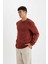 Regular Fit Bisiklet Yaka Kalın Basic Düz Sweatshirt T3777AZ24AU 3