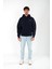 Anxiety Oversize Fit Hoodie Erkek - Lacivert 5
