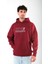 New York Mental Health Club Oversize Fit Hoodie Erkek - Bordo 3