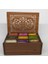 Ahşap Ceviz Renk Çay Kutusu 9 Bölmeli Kapaklı Bitki Çayı Saklama Kabı ( Çaylar Dahil) Tea Box 1