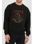 Chopper Motor Baskılı Siyah Kadın Erkek Pamuklu Sweatshirt Cu120 1