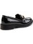 Siyah Kırışık Rugan Kadın Loafer Ayakkabı K01474091308 4
