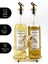 Altın Standlı Ginkgo Figürlü 750ML Şeffaf Şişe Altın Akıtıcılı Etiketli Yağlık Yağdanlık 2