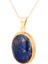 Lapis Taşlı Altın Kaplama Bayan Gümüş Oval Kolye 1