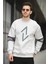 Estd Üç Iplik Şardonlu Kol Nakışlı Önü Baskılı Bisiklet Yaka Erkek Sweatshirt 1