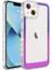 Apple iPhone 14 Plus Uyumlu Simli ve Renk Geçiş Tasarımlı Lens Korumalı Zore Park Kapak-Pembe-Mavi 3