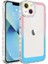Apple iPhone 14 Plus Uyumlu Simli ve Renk Geçiş Tasarımlı Lens Korumalı Zore Park Kapak-Pembe-Mavi 4
