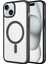 Apple iPhone 15 Plus Uyumlu Wireless Şarj Özellikli Sert Pc Zore Mat Riksos Magsafe Kapak-Siyah 1
