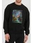 Jesus Sanatsal Baskılı Siyah Kadın Erkek Pamuklu Sweatshirt Cu17 2