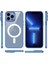 Apple iPhone 12 Pro Uyumlu Wireless Şarj Özellikli Zore Krom Magsafe Silikon Kapak-Pembe Açık 2