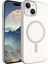 Apple iPhone 15 Uyumlu Zore Wireless Şarj Özellikli Pixel Magsafe Kapak-Koyu Gri 1