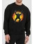 Astronot Uzay Baskılı Siyah Kadın Erkek Pamuklu Sweatshirt Cu19 2
