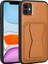 Apple iPhone 11 Kılıf Kartlıklı Standlı ​pu Deri Zore Memo Kapak-Kahve Açık 1