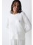 Warm Hearts Rib Kırık Beyaz Sweatshirt 1