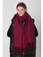 Püsküllü Buklet Atkı Şal 40X210 cm 1257 Bordo 1