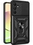 Galaxy A15 Kılıf Magnetik Standlı Kamera Korumalı Zore Sürgülü Vega Kapak-Siyah 1