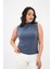 Kadın Büyük Beden Drape Detaylı Dik Yaka Bluz 1851-25 3