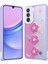 Galaxy A05S Kılıf Parlayan Simli Kabartma Figürlü Zore Cevze Kapak-Mor Papatya 1