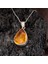 Sarı Topaz Taşlı Bayan Gümüş Damla Kolye 2