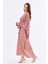Manşetli Ip Püsküllü Viskon Çizgili Kimono | KMN35613 2
