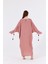 Manşetli Ip Püsküllü Viskon Çizgili Kimono | KMN35613 5