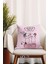 Çift Tarafı Baskılı Lovely Cats Desenli Tekli Süet Kırlent Kılıfı 2