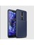 Nokia 5.1 Plus Kılıf Negro Karbon Desen Silikon + Ekran Koruyucu 1