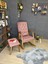 Trend Naturel-Pembe Kapitoneli Puflu Sallanan Sandalye 1