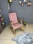 Trend Naturel-Pembe Kapitoneli Puflu Sallanan Sandalye 3