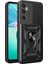 Realme C65 4g Uyumlu Kılıf Magnetik Standlı Kamera Korumalı Zore Sürgülü Vega Kapak, Siyah 1