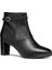 Kadın Siyah D Walk Pleasure Fermuarlı Kalın Topuklu Deri Bot D46TEA00043C9999 2