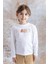 Kız Çocuk Sim Baskılı Kolu Büzgülü T-Shirt - Taba 1