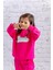 Kız Çocuk Sim Baskılı Basic Sweatshirt - Fusya 4