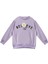 Kız Çocuk Çiçek Aksesuarlı Sweatshirt - Lila 3