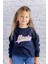 Kız Çocuk Sim Baskılı Basic Sweatshirt - Lacivert 2