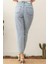 Yıpratmalı Kadın Mom Jean Yüksek Bel Likrasız Pamuk Kot Pantolon ANNA-2075 5