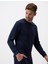 Lacivert Bisiklet Yaka Uzun Kollu Erkek Sweatshirt 3