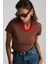 Arıanwen %100 Polyester Kadın Koyu Mor T-Shirt 4
